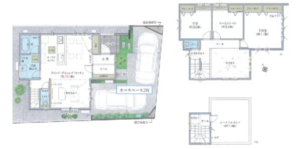 【1号棟】藤沢市新築戸建2台駐車可LDK18帖