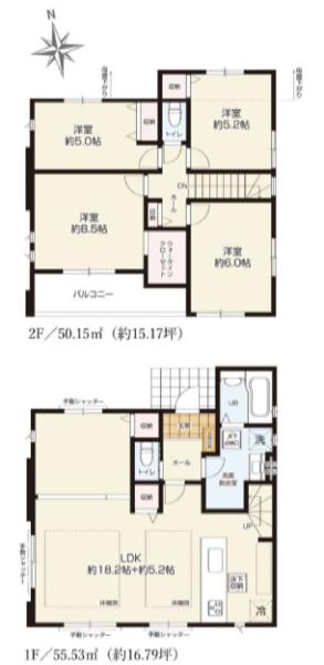 【5号棟】旭区新築戸建LDK18帖WIC南面バルコニー