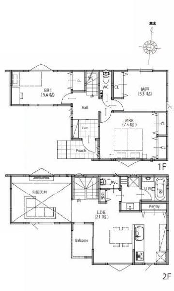 【A号棟】藤沢市新築戸建パントリー納戸