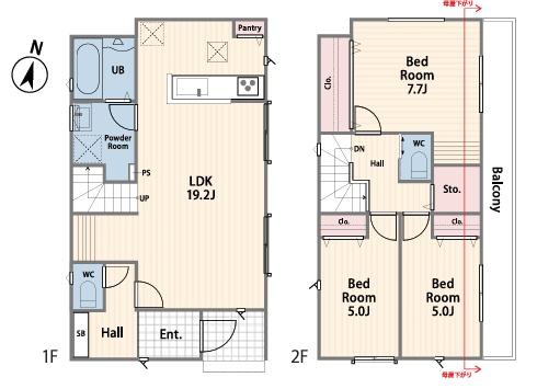 【4号棟】保土ヶ谷区新築戸建ワイドバルコニー
