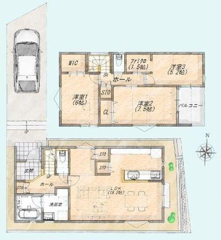 【C号棟】南区新築戸建WICファミクロLDK18帖以上