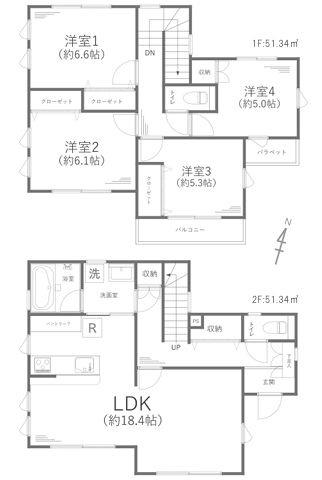 保土ヶ谷区中古戸建LDK18帖以上2台駐車可