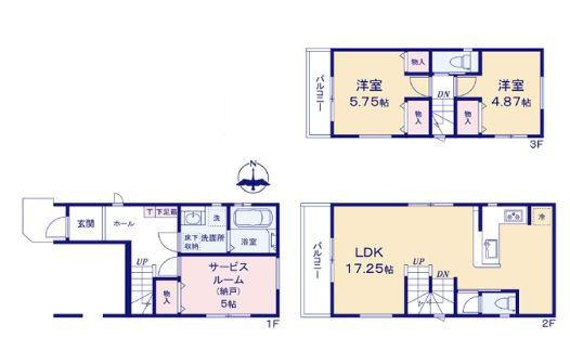 【1号棟】金沢区新築戸建ビルトイン車庫納戸