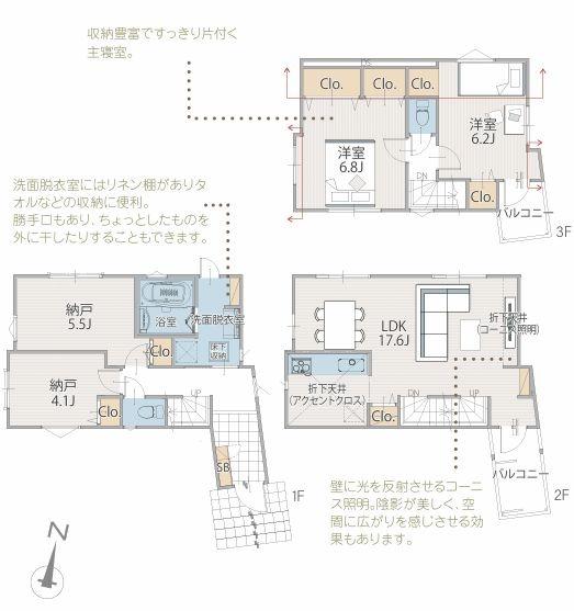 【2号棟】中区新築戸建納戸南面バルコニー