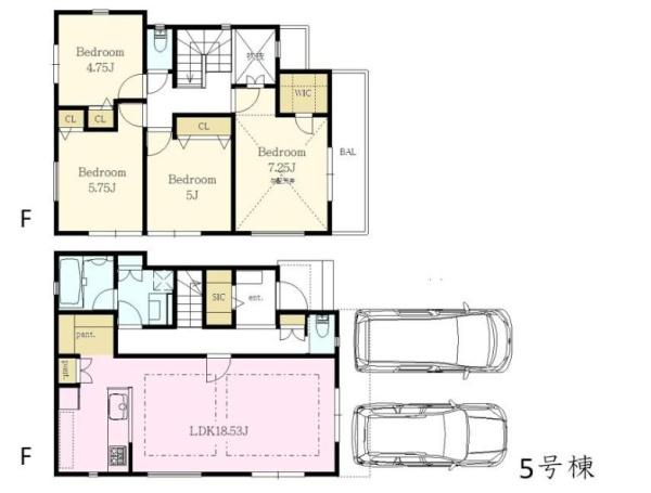 【5号棟】栄区新築戸建2台駐車可LDK18帖以上