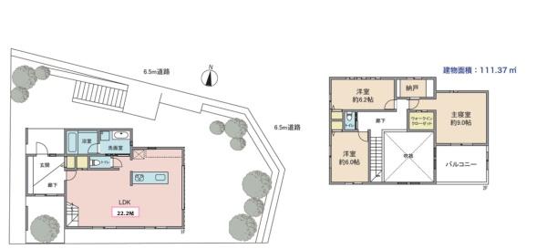 青葉区新築戸建吹抜けLDK22帖以上WIC