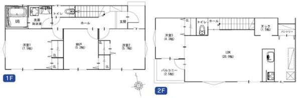 【3号棟】川崎市新築戸建LDK20帖以上2台駐車可