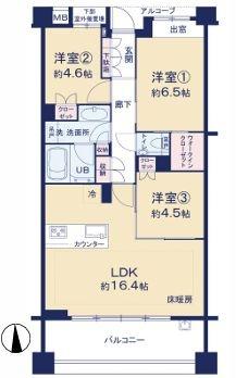 アトラス上大岡ヒルズ【WIC南面バルコニーペット可】