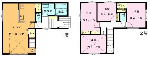 【B棟】寒川町新築戸建カースペース2台WIC吹抜