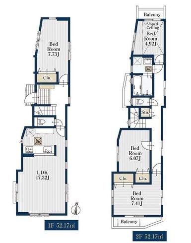 【1号棟】川崎市新築戸建2面バルコニー