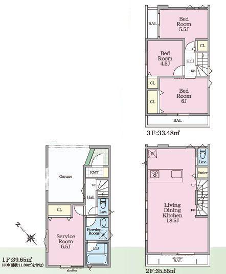 【2号棟】鎌倉市新築戸建パントリービルトイン車庫