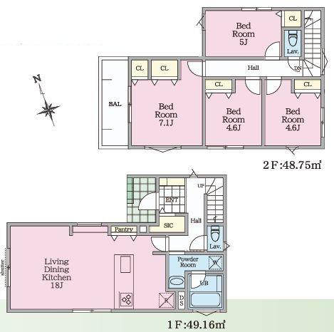 【29号棟】茅ヶ崎市新築戸建2台駐車可パントリー