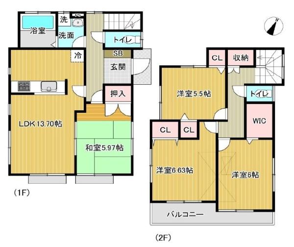 町田市中古戸建カースペース並列2台ウッドデッキ
