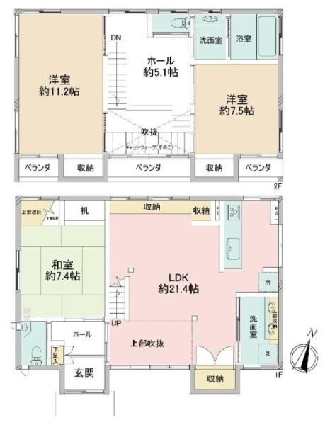 神奈川区中古戸建リビング21帖以上北西角地