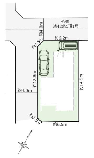 中央区新築戸建カースペース2台北西角地小屋裏収納