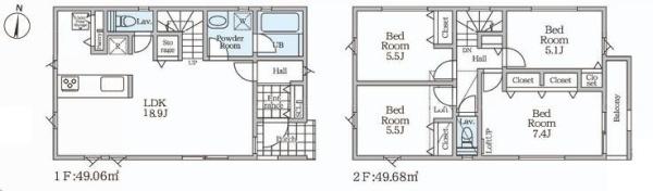 【2号棟】旭区新築戸建LDK18帖以上パントリー