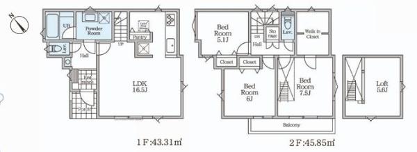 【2号棟】鶴見区新築戸建ロフト小学校歩5分