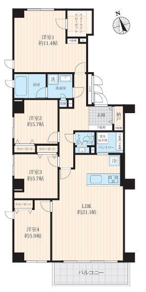 エステスクエア成瀬弐番館【角住戸WICパントリー】