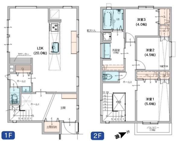 【2号棟】鎌倉市新築戸建LDK20帖カースぺ2台