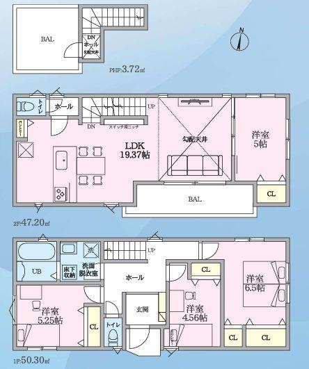【2号棟】港北区新築戸建駅歩10分LDK19帖以上