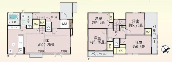 【A号棟】川崎市新築戸建2台駐車可LDK20帖以上