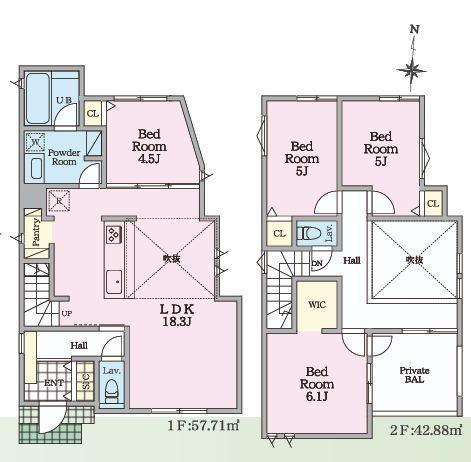 【2号棟】鶴見区新築戸建2台駐車可パントリー