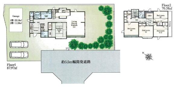 磯子区中古戸建敷地面積100坪開発分譲地内ガレージ付
