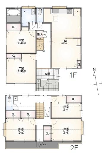 都筑区中古戸建5LDKリノベカースペース2台