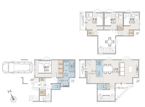 【1号棟】川崎市新築戸建ビルトインガレージ