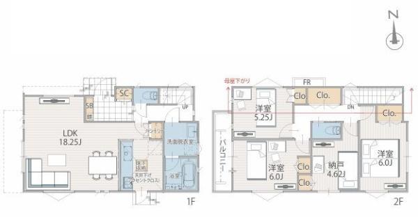 【3号棟】川崎市新築戸建LDK18帖以上パントリー
