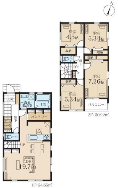 【2号棟】磯子区新築戸建LDK19帖以上パントリー