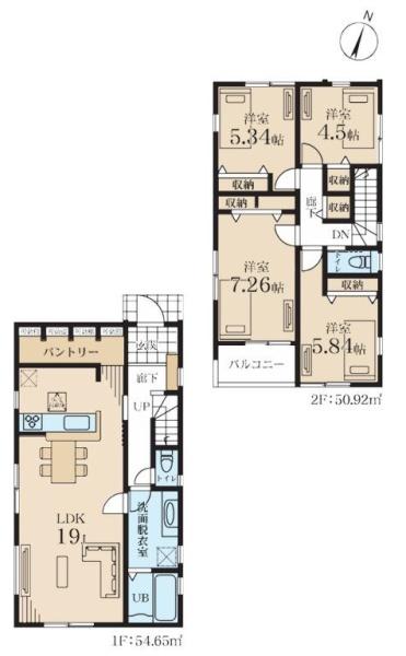 【3号棟】磯子区新築戸建LDK19帖以上パントリー