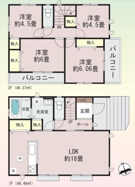 【A号棟】大和市新築戸建2台駐車可LDK18帖