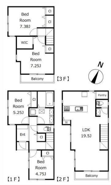 【1号棟】保土ケ谷区新築戸建LDK19帖以上WIC