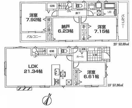 【2号棟】川崎市新築戸建2台駐車可LDK21帖以上