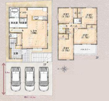 【A号棟】旭区新築戸建3台駐車可SIC