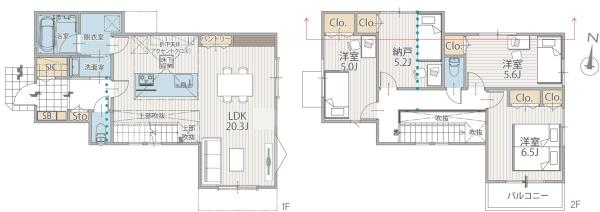 【1号棟】保土ケ谷区新築戸建　吹抜け　LDK20帖