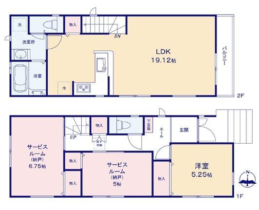 【2号棟】藤沢市新築戸建駅歩5分納戸LDK19帖