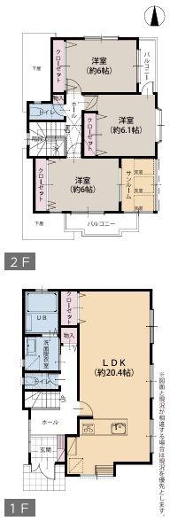金沢区新築戸建LDK20帖以上サンルーム2台駐車可