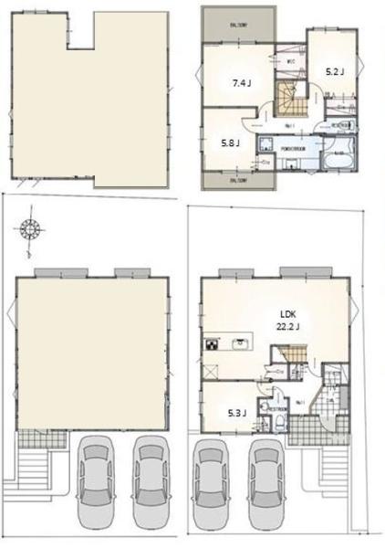 【A号棟】港北区新築戸建2台駐車可LDK22帖