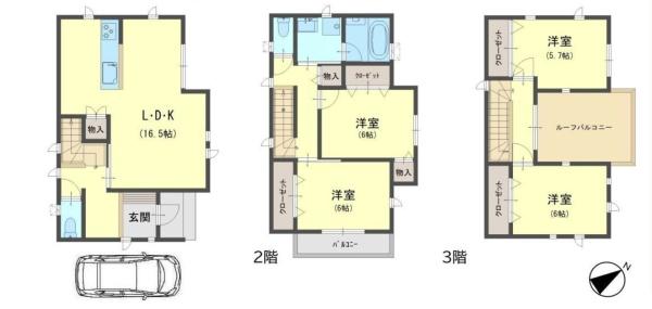 【7号棟】横浜市鶴見区新築戸建ルーバルカースぺ