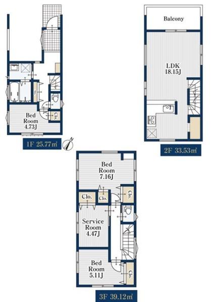 【1号棟】鶴見区新築戸建ビルトイン車庫LDK18帖以上