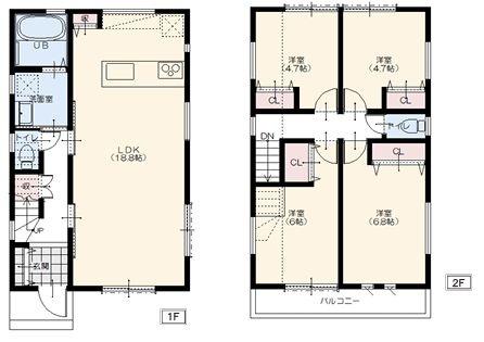 【A号棟】藤沢市新築戸建2台駐車可LDK18帖以上