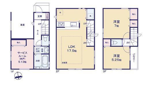 【2号棟】大田区新築戸建ビルトイン車庫納戸