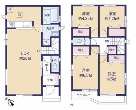 【A号棟】川崎市新築戸建2台駐車可LDK20帖