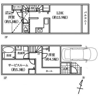 大和市新築戸建ビルトイン車庫駅歩6分