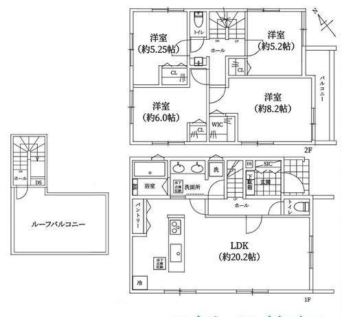 瀬谷区新築戸建2台駐車可LDK20帖以上ルーバル