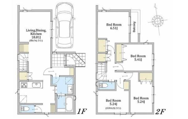 鶴見区新築戸建ビルトイン車庫LDK18帖以上