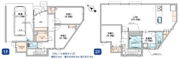 西区新築戸建ビルトイン車庫LDK20帖