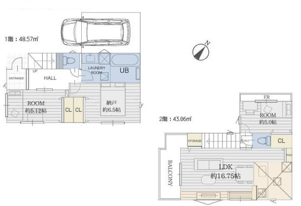 【A号棟】相模原市新築戸建ビルトイン車庫